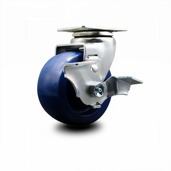 4 Inch Solid Polyurethane Swivel Caster with Ball Bearing and Brake SCC